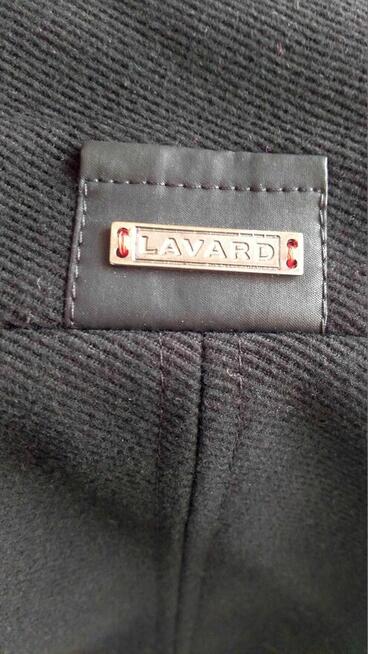 Czarny, męski płaszcz jesienno-zimowy - LAVARD - 54/XXL/188