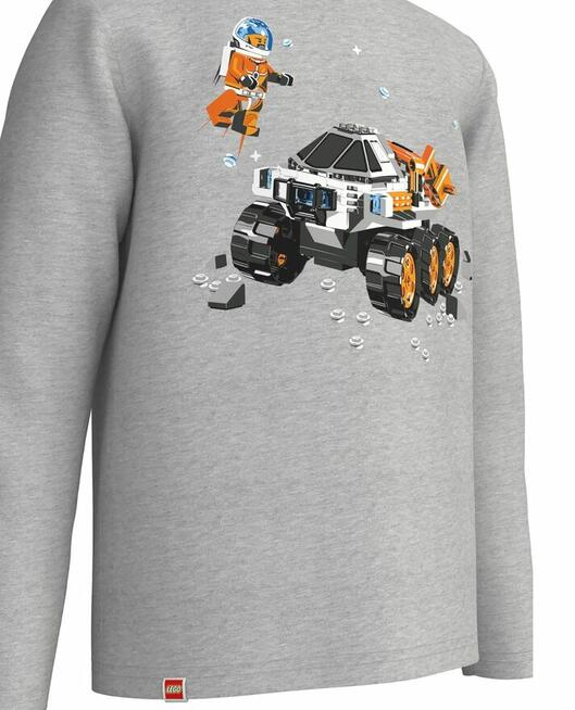 128 LEGO T-shirt długi rękaw szary 8+ samochód pojazd łazik