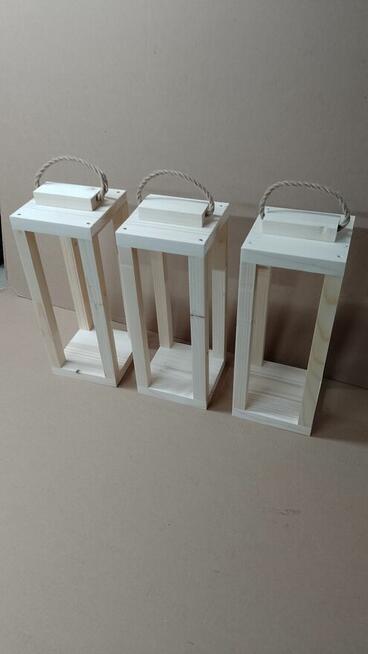 Lampion drewniany XL 36cm latarnia z drewna lampion PRODUKT