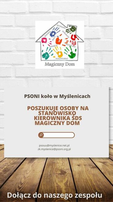Kierownik Środowiskowego Domu Samopomocy w Myślenicach