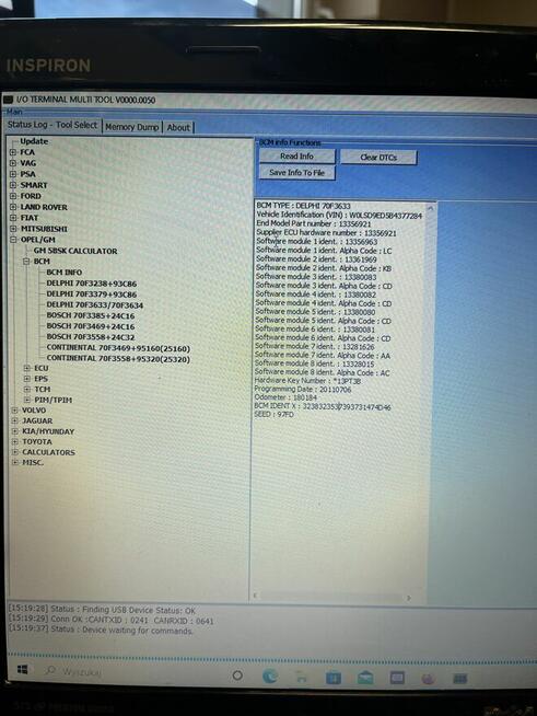 Naprawa-Klonowanie PSA BSI, Fiat BSI, Ford BCM, Opel BCM, Vag
