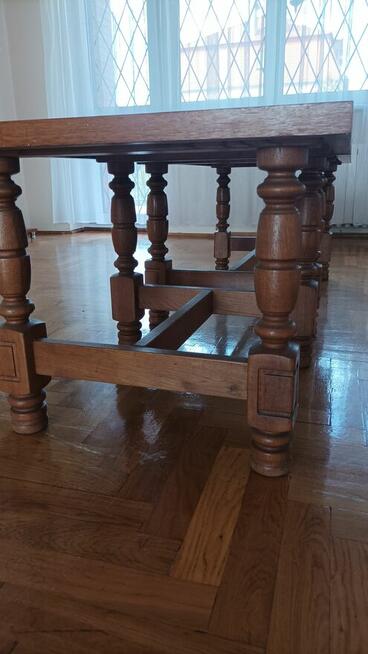 Ława z dostawką dębowa lite drzewo solidne. Jak nowe!