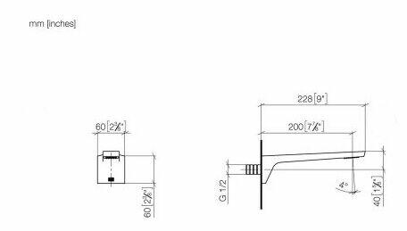 Dornbracht CL.1 wylewka umywalkowa ścienna chrom 13800705-00