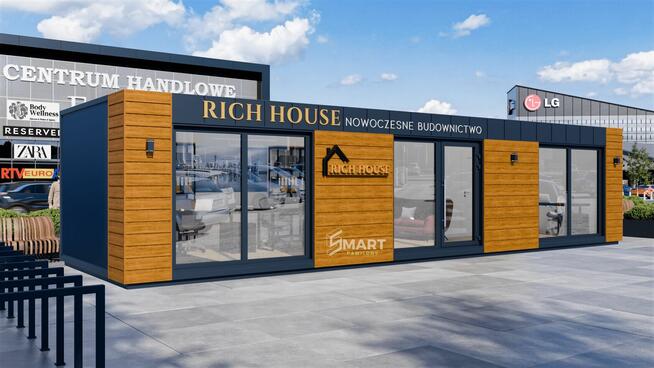 Pawilon Biurowy Kontener Handlowy Usługowy Salon 10x3 z wc