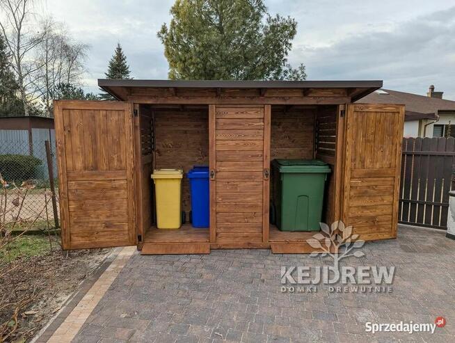Śmietnik drewniany, śmietnik ogrodowy, wiata śmietnikowa