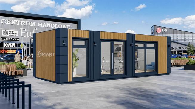 Pawilon Biurowy Kontener Handlowy Usługowy Salon 10x3 z wc