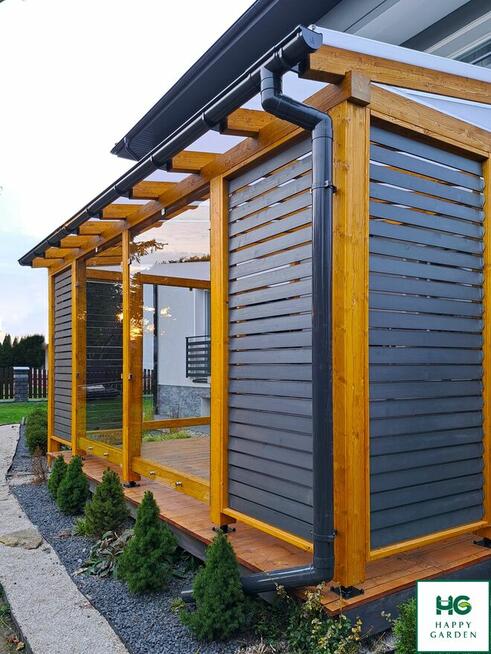 Zadaszenie tarasu z zabudową boczną --Szybka Realizacja--