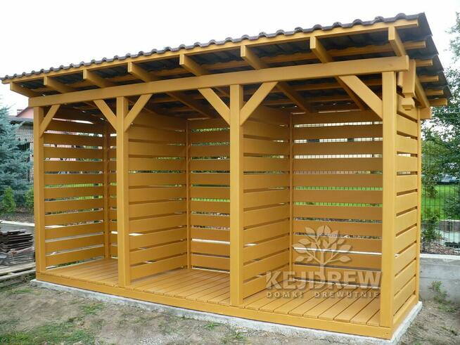 Śmietnik drewniany, śmietnik ogrodowy, wiata śmietnikowa