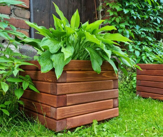 Donica drewniana sosnowa KWADRATOWA