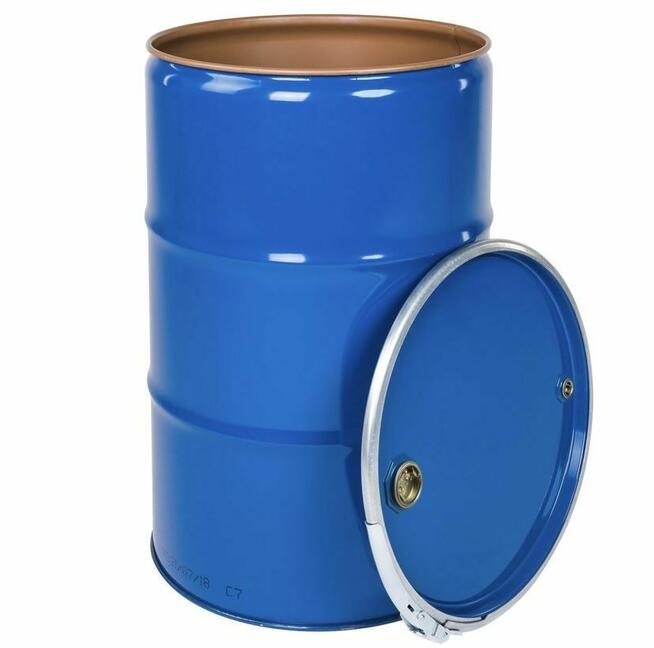 Beczka 200l kolor, niebieski , biały metalowa Faktura Vat