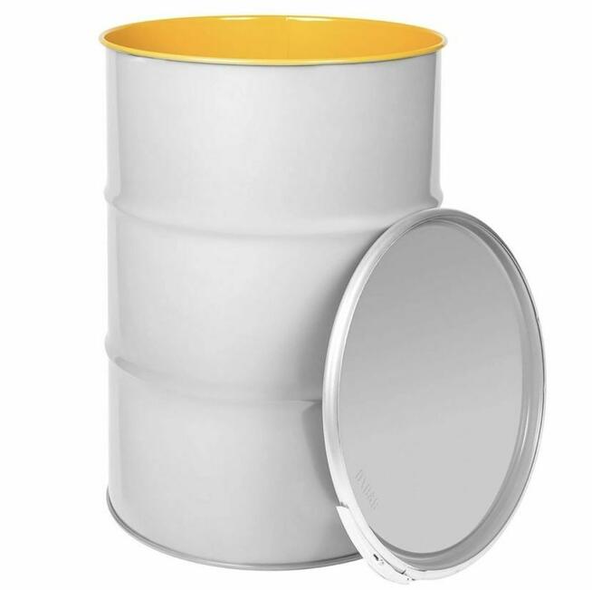 Beczka 200l kolor, niebieski , biały metalowa Faktura Vat