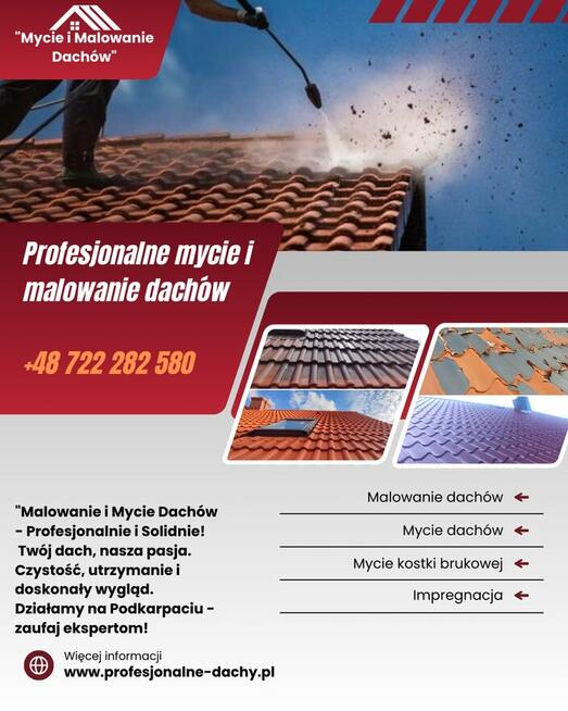 Malowanie mycie Dachów pokryć dachowych WYCENA GRATIS