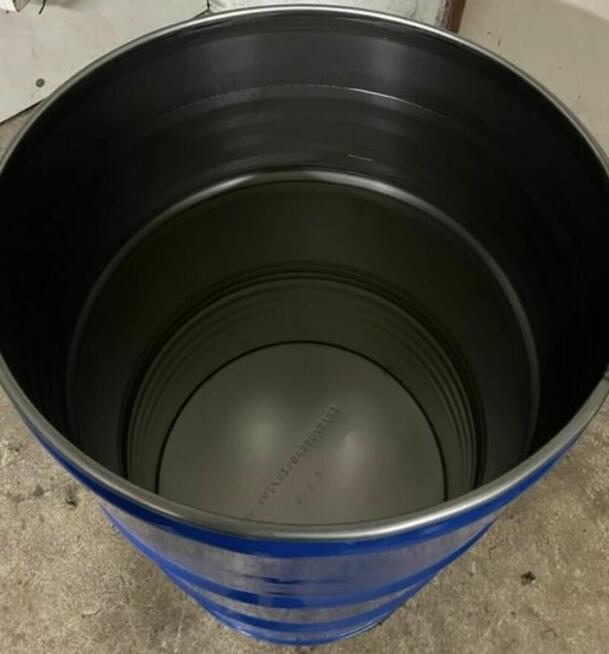 Beczka 200l kolor, niebieski , biały metalowa Faktura Vat