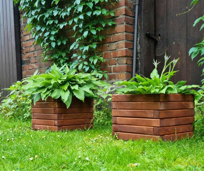 Donica drewniana sosnowa KWADRATOWA