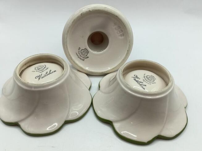 Trzy świeczniki Zell ręcznie malowane fiołki