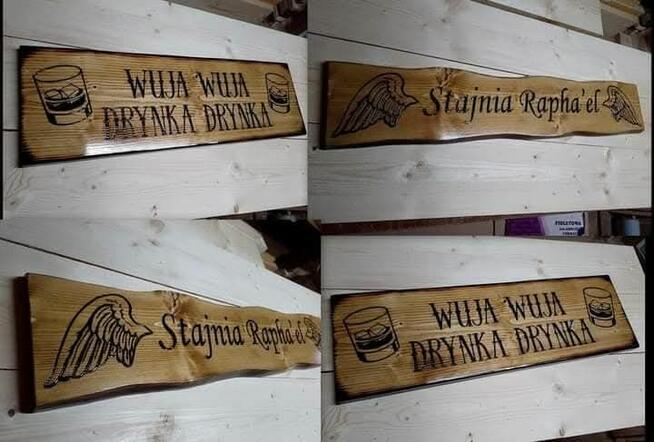 Tablica uwaga pies grawer na desce tabliczka na budę ozdobna