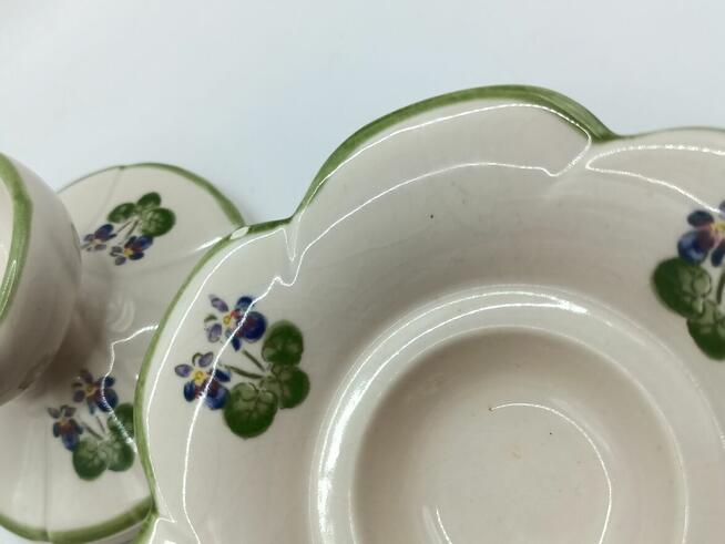 Trzy świeczniki Zell ręcznie malowane fiołki