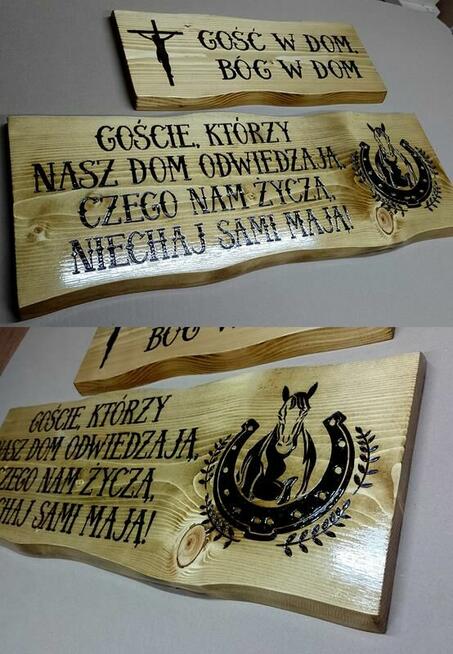 Grawerowanie na drewnie prezent reklama na desce baner szyld