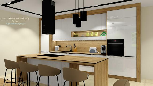 Meble na wymiar, Warszawa - projekt 3D, wykonanie