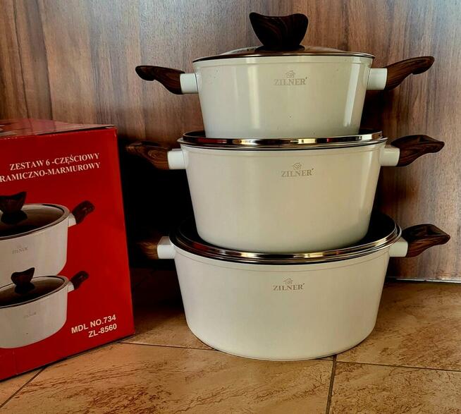 Piękne garnki marmurowe