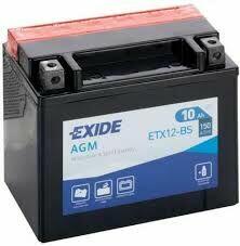 Akumulator motocyklowy 10Ah 150 EXIDE ETX12-BS YTX12-BS 12V