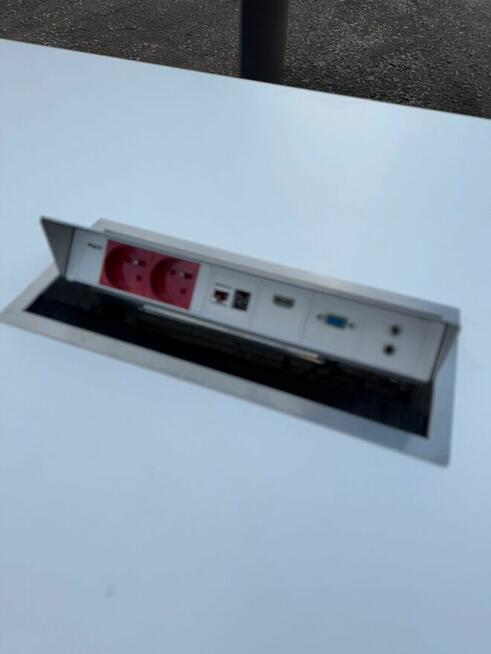 Stół konferencyjny multimedialny biały 200x100 stoły