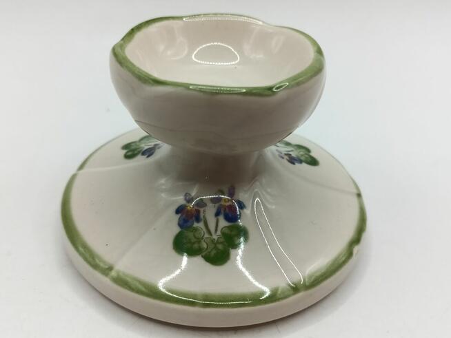 Trzy świeczniki Zell ręcznie malowane fiołki