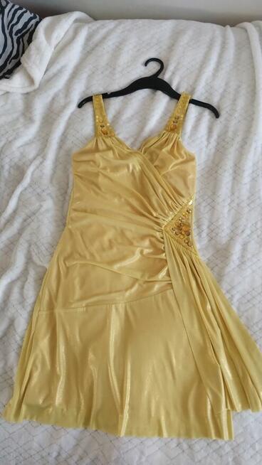 Złota Sukienka błyszczącą na wesele 36/38