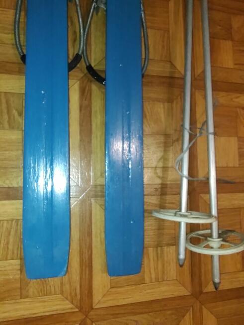 Sprzedam narty dziecięce drewniane PRL 90 cm