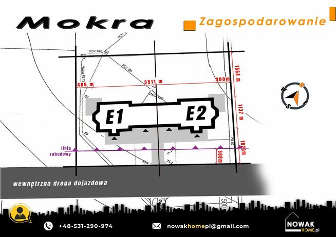 Nowe domy w zabudowie bliźniaczej.