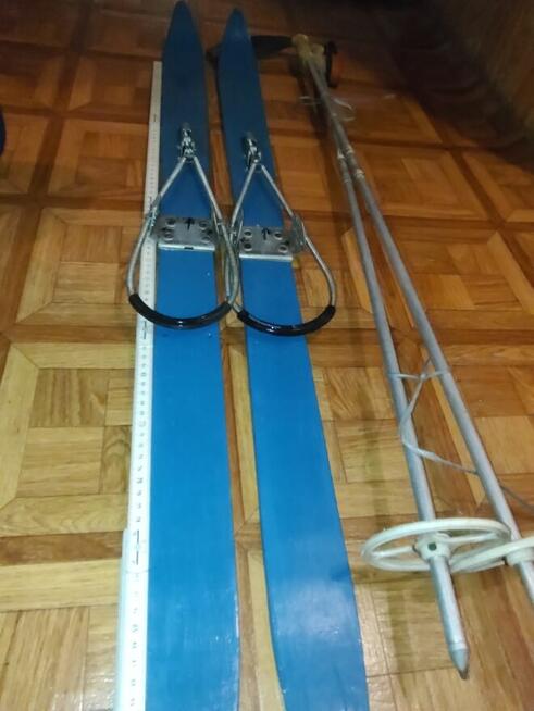 Sprzedam narty dziecięce drewniane PRL 90 cm