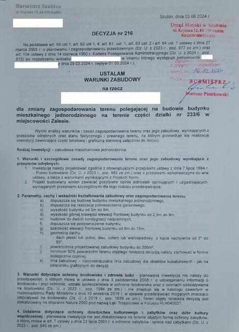 Działka budowlana z warunkami zabudowy 1269m2, Zalesie,