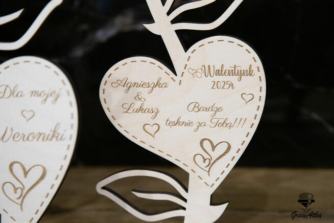 Prezent WALENTYNKOWY RÓŻA z Grawerem