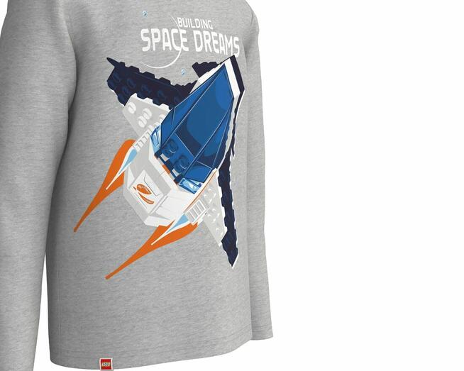 116 LEGO T-shirt długi rękaw szary 5+ rakieta kosmos Space D