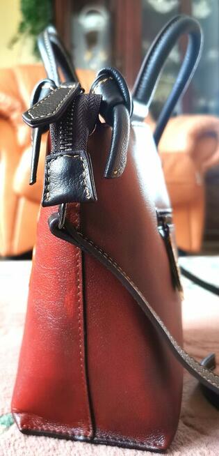 Piękna Damska Torebka Skórzana We Wzór Kwiatów 3D SKÓRA NATU