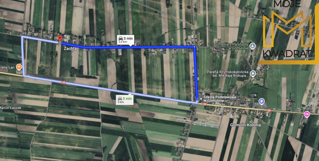 Działka 22 ary - Żachta, obręb Gomulin