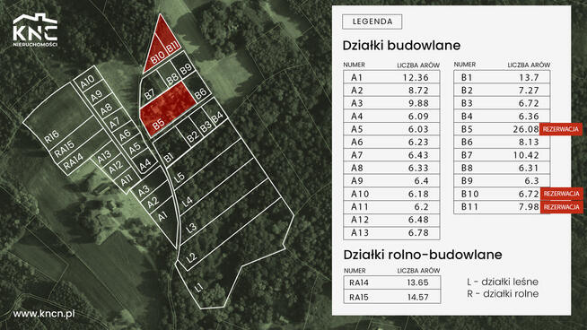 Działka leśna L5 30,25 ar Tuchów