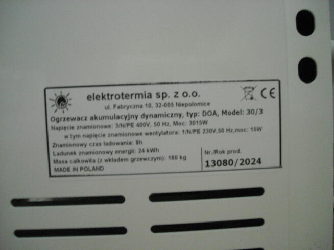 Piec akumulacyjny 3kW