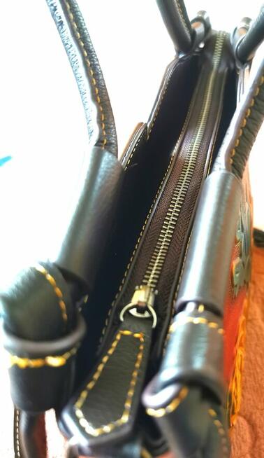 Piękna Damska Torebka Skórzana We Wzór Kwiatów 3D SKÓRA NATU