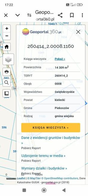 Sprzedam działkę leśną przy drodze asfaltowej