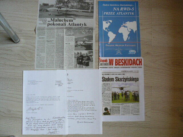 RWD 5,Sladem Skarzynskiego, Maluchem pokonali Atlantyk, pisma.