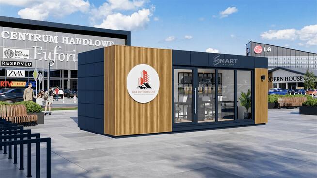 Pawilon Biurowy 8x3 z wc Kontener Handlowy z toaletą 25m2