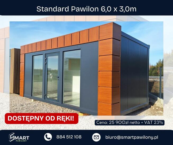 Pawilon Biurowy Kontener Handlowy 8x3 z wc Usługowy PREMIUM