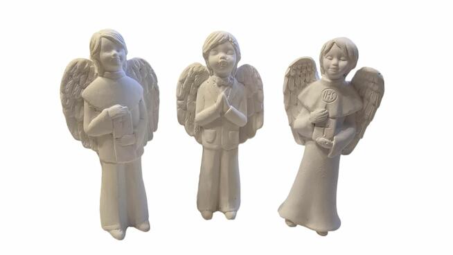 Aniołek komunijny anioł gipsowy Komunia prezent upominek