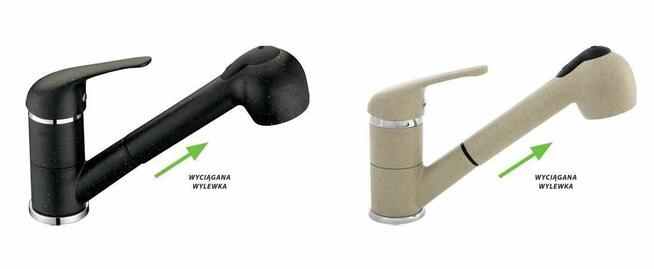 Bateria zlewozmywakowa stojąca z wyciąganą wylewką Beż NOWA