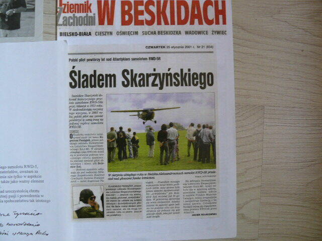 RWD 5,Sladem Skarzynskiego, Maluchem pokonali Atlantyk, pisma.