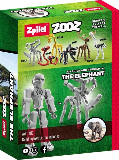 Zpiiel ZooZ Klocki Konstrukcyjne Słoń