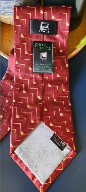 Jedwabny krawat Pierre Pacha - made in Italy -stan BDB