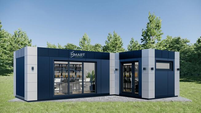 Kontener modułowy w kształcie litery L - 36m2 Mieszkalny