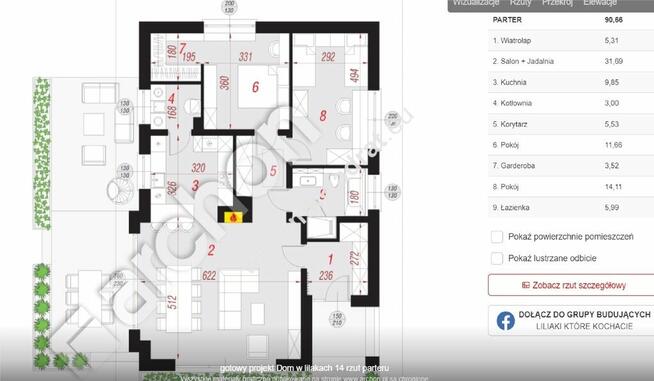 Dom parterowy stan surowy Budy Zosine